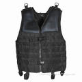 Black-military Style Tactical Vest with Adjustable Shoulder Straps, Top Grip Handle